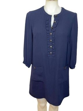 Blue H&M Navy dress with gold buttons 🤍